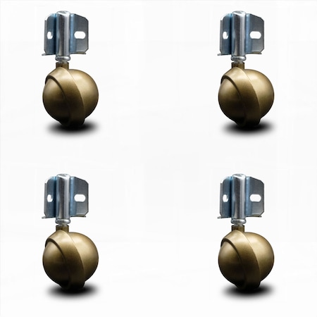 Service Caster 2.5 Inch Windsor Antique Metal Ball Caster - Corner Mount Bracket-SCC, 4PK SCC-GR01S25-DCS-WA-71678-4-CB90-4